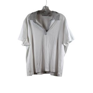 Sag Harbor White Women's Short Sleeve Collared Shirt Pullover 2X 061